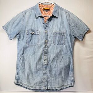 Brooklyn Industries Light Blue Denim Button-Down Y2K Shirt